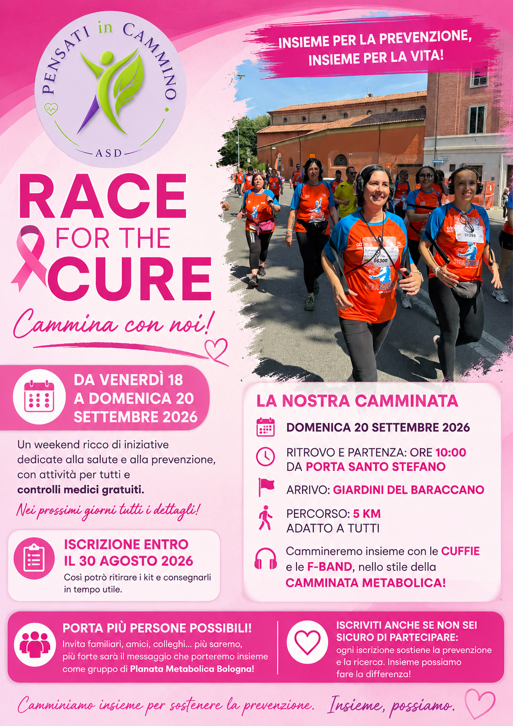Bologna - Cammina con noi di Planata Metabolica Bologna per la prevenzione, la salute e la cura.