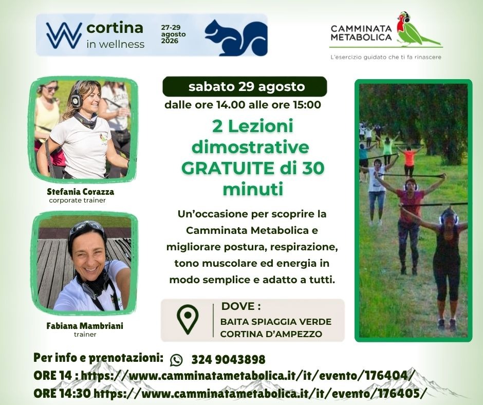 Cortina Wellness Cortina d'Ampezzo  1' turno lezione dimostrativa