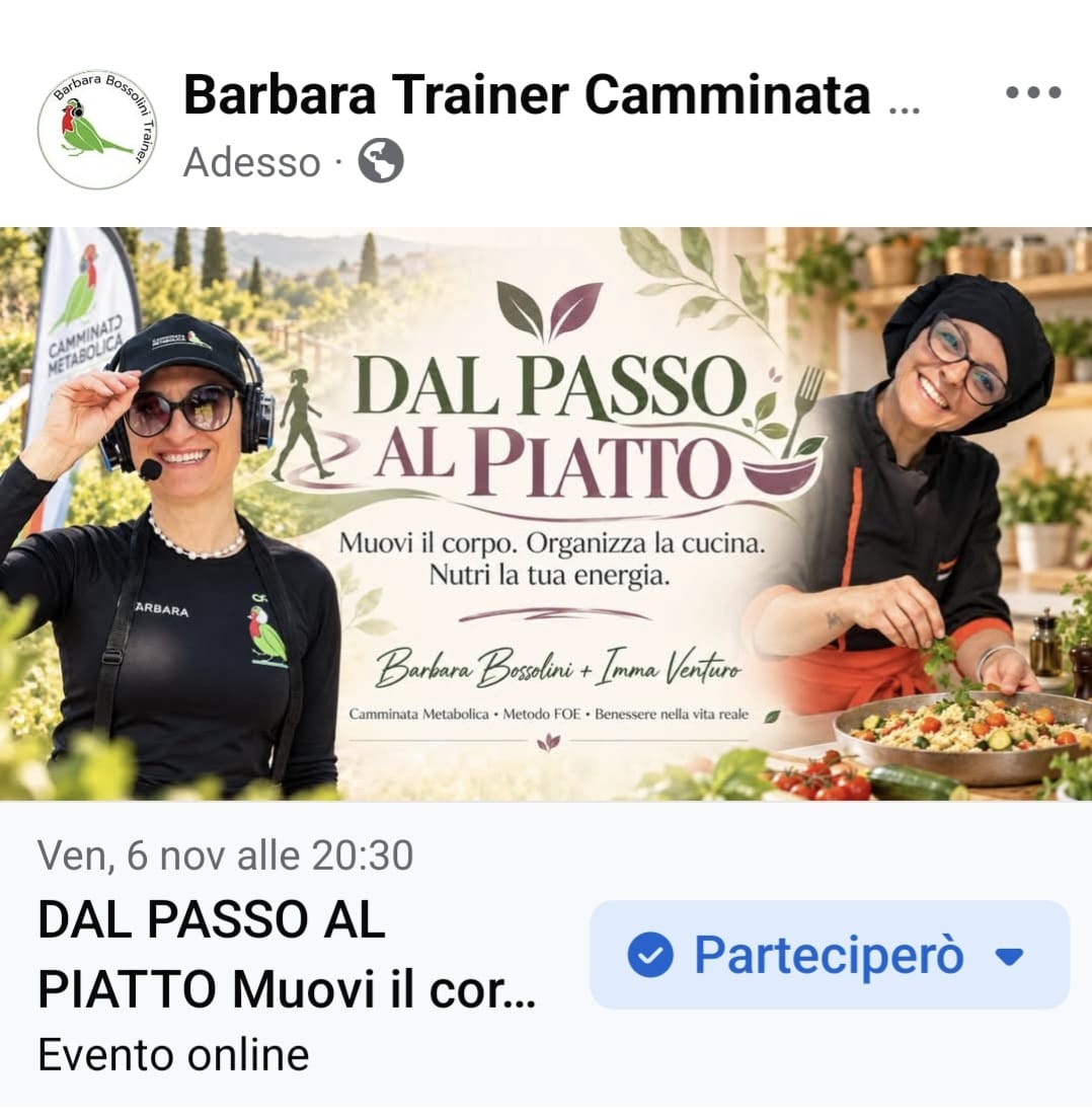 EVENTO ON LINE  "DAL PASSO AL PIATTO" 
