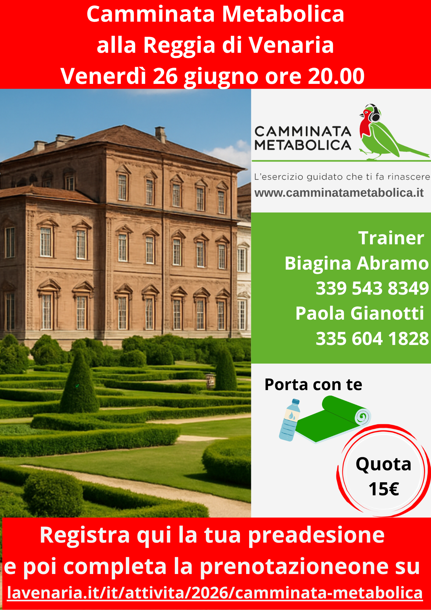 VENARIA REALE - TORINO Camminata Metabolica alla Reggia di Venaria